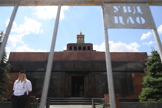 Presidential Regiment guard mounting rehearsal on Red Square