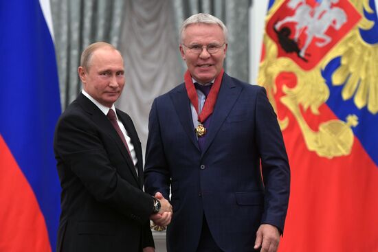 Vladimir Putin presents state prizes in Kremlin