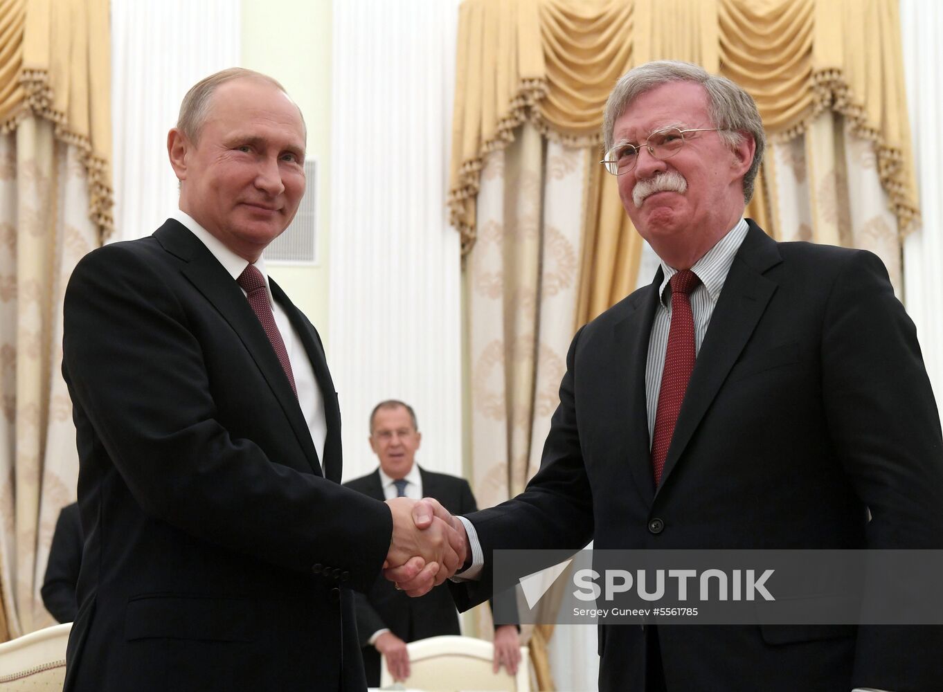 Russian President Vladimir Putin meets with US National Security Adviser John Bolton
