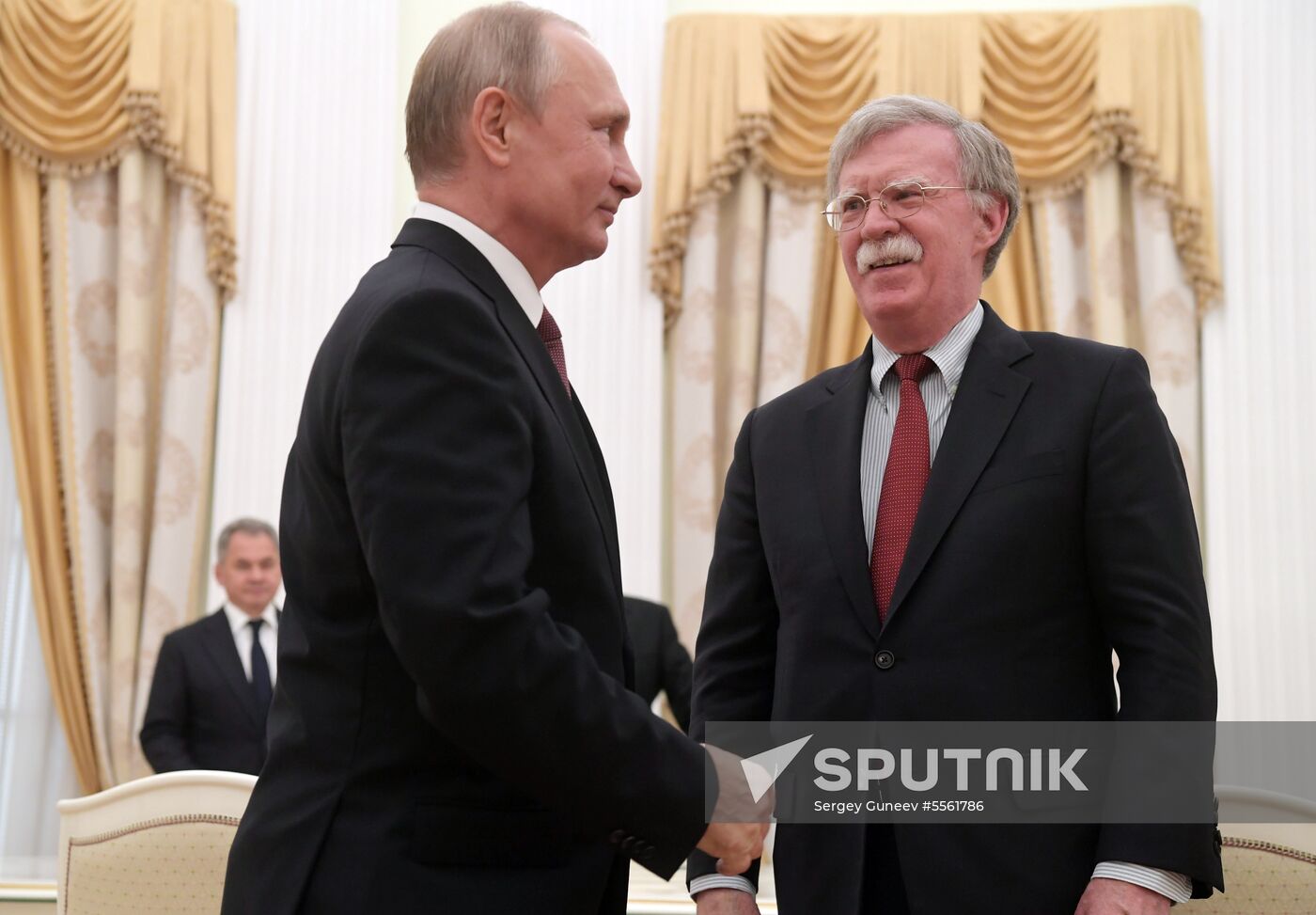 Russian President Vladimir Putin meets with US National Security Adviser John Bolton