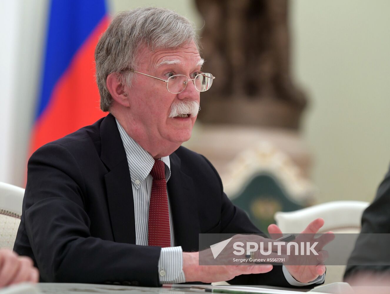 Russian President Vladimir Putin meets with US National Security Adviser John Bolton