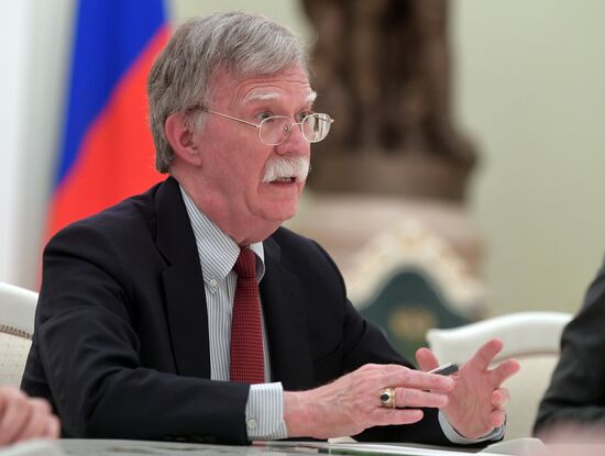 Russian President Vladimir Putin meets with US National Security Adviser John Bolton