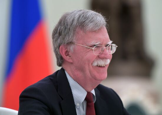 Russian President Vladimir Putin meets with US National Security Adviser John Bolton