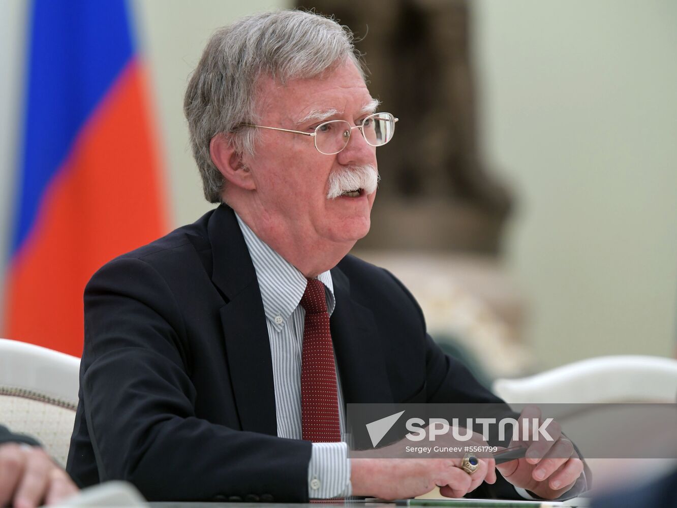 Russian President Vladimir Putin meets with US National Security Adviser John Bolton