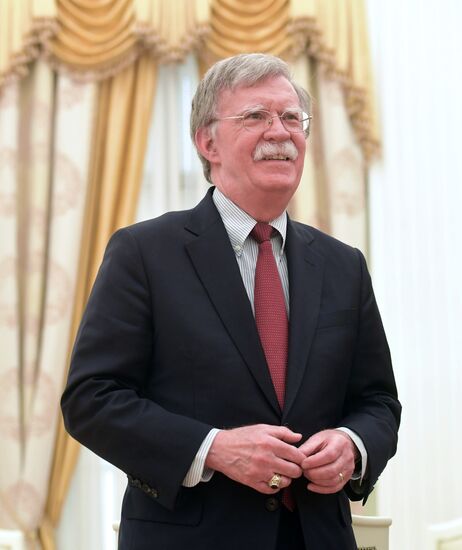 Russian President Vladimir Putin meets with US National Security Adviser John Bolton
