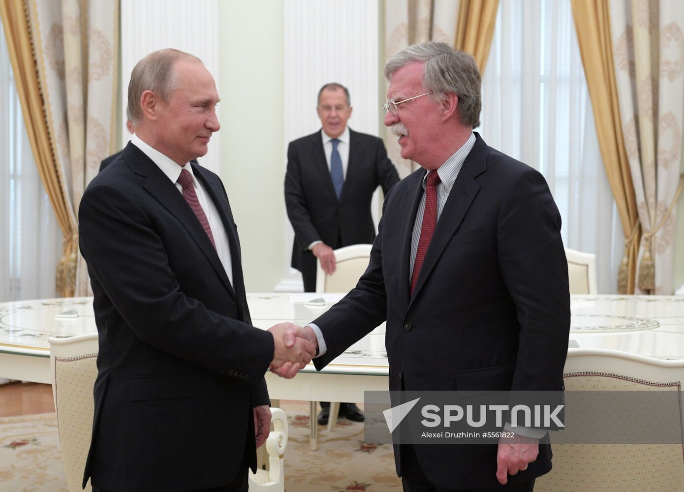 Russian President Vladimir Putin meets with US National Security Adviser John Bolton
