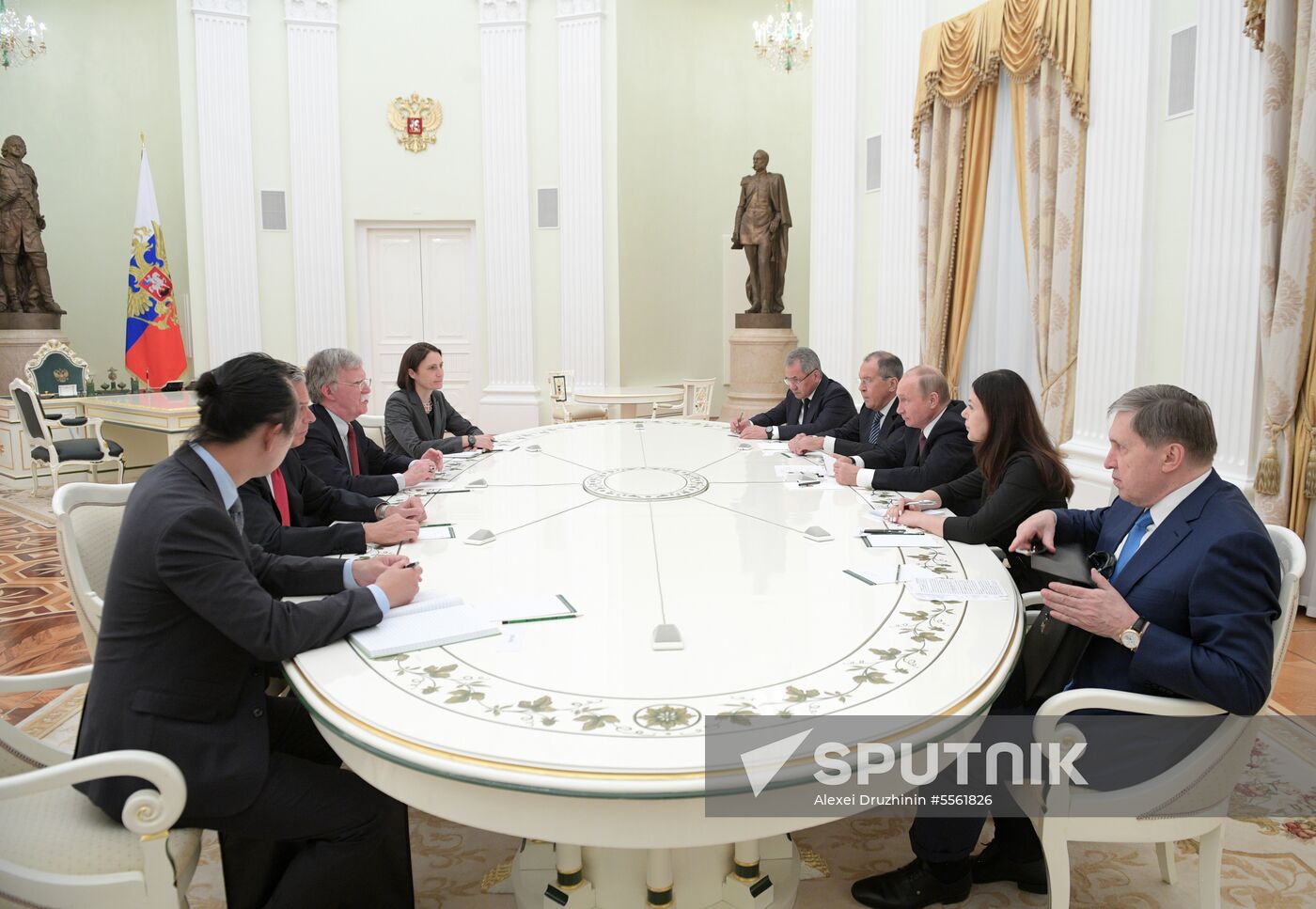 Russian President Vladimir Putin meets with US National Security Adviser John Bolton