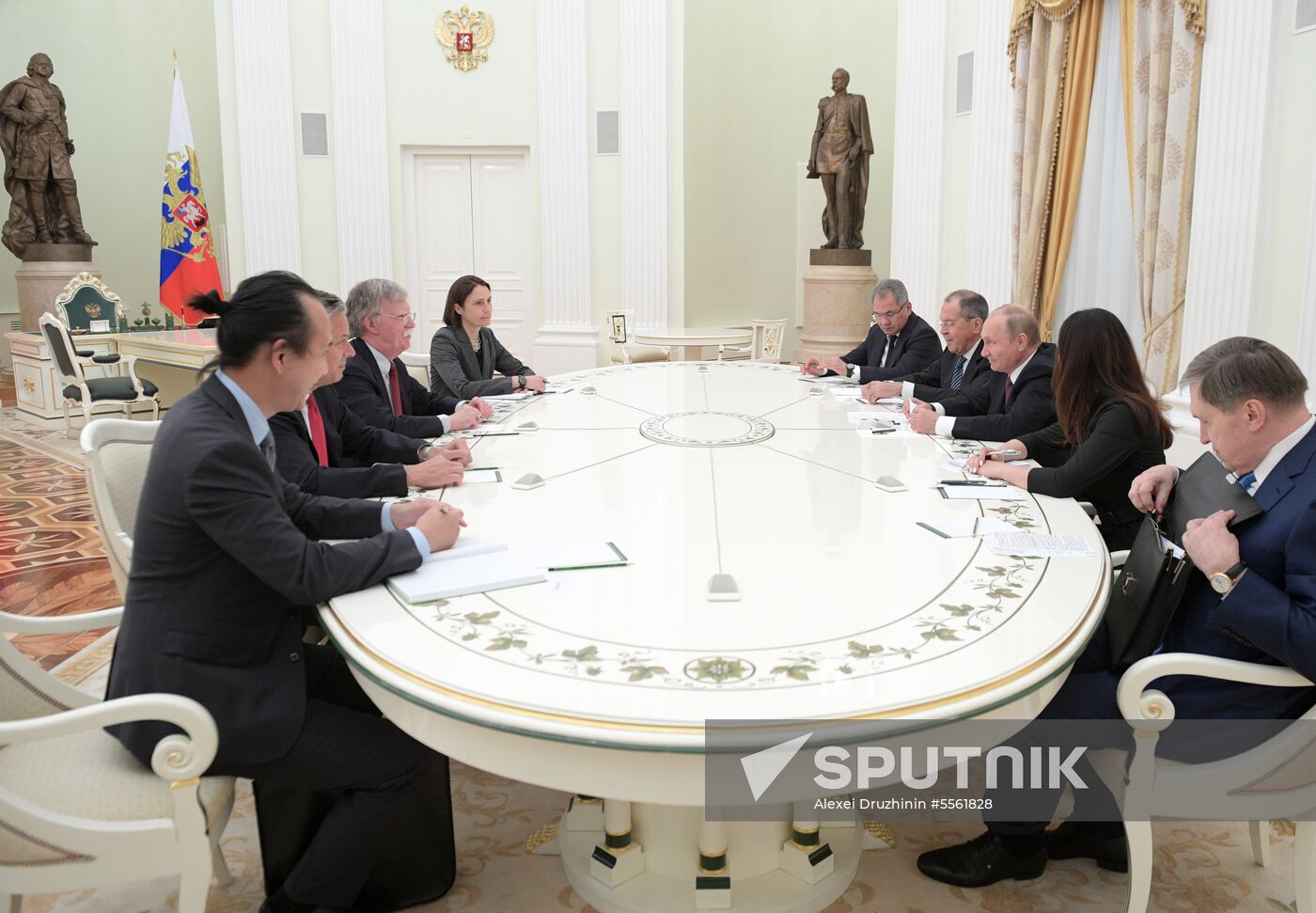 Russian President Vladimir Putin meets with US National Security Adviser John Bolton