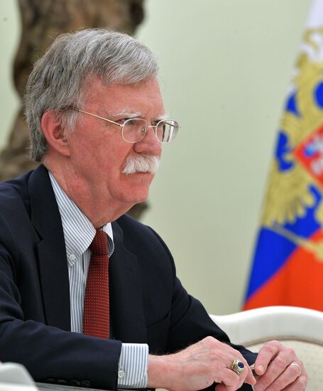 Russian President Vladimir Putin meets with US National Security Adviser John Bolton