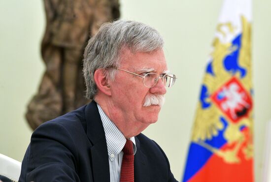 Russian President Vladimir Putin meets with US National Security Adviser John Bolton