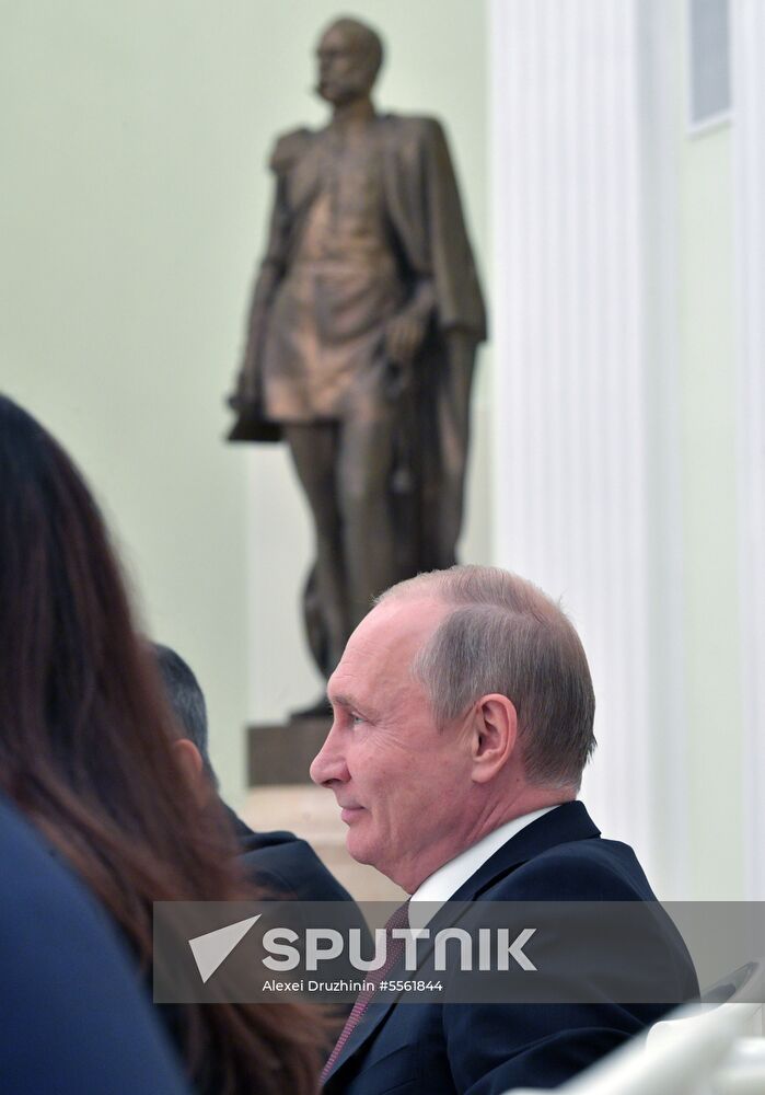 Russian President Vladimir Putin meets with US National Security Adviser John Bolton