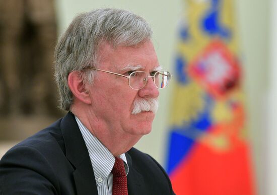 Russian President Vladimir Putin meets with US National Security Adviser John Bolton