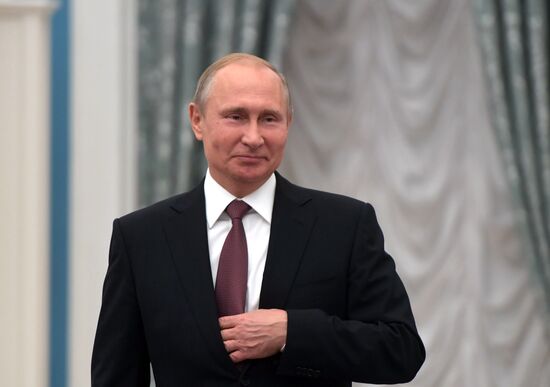 Vladimir Putin presents state prizes in Kremlin