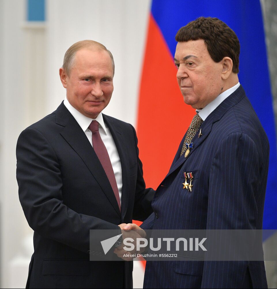 Vladimir Putin presents state prizes in Kremlin