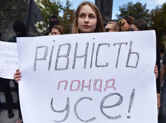 Gathering against racism in Lviv