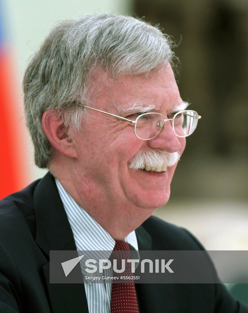 Russian President Vladimir Putin meets with US National Security Adviser John Bolton