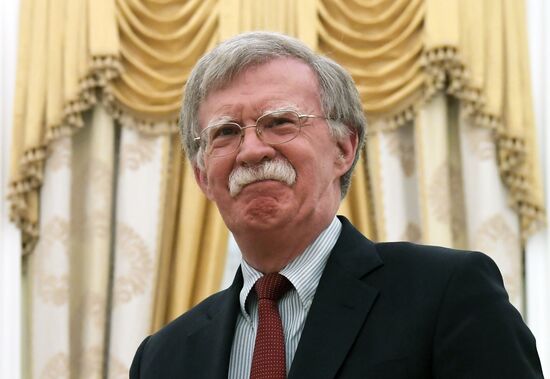 Russian President Vladimir Putin meets with US National Security Adviser John Bolton