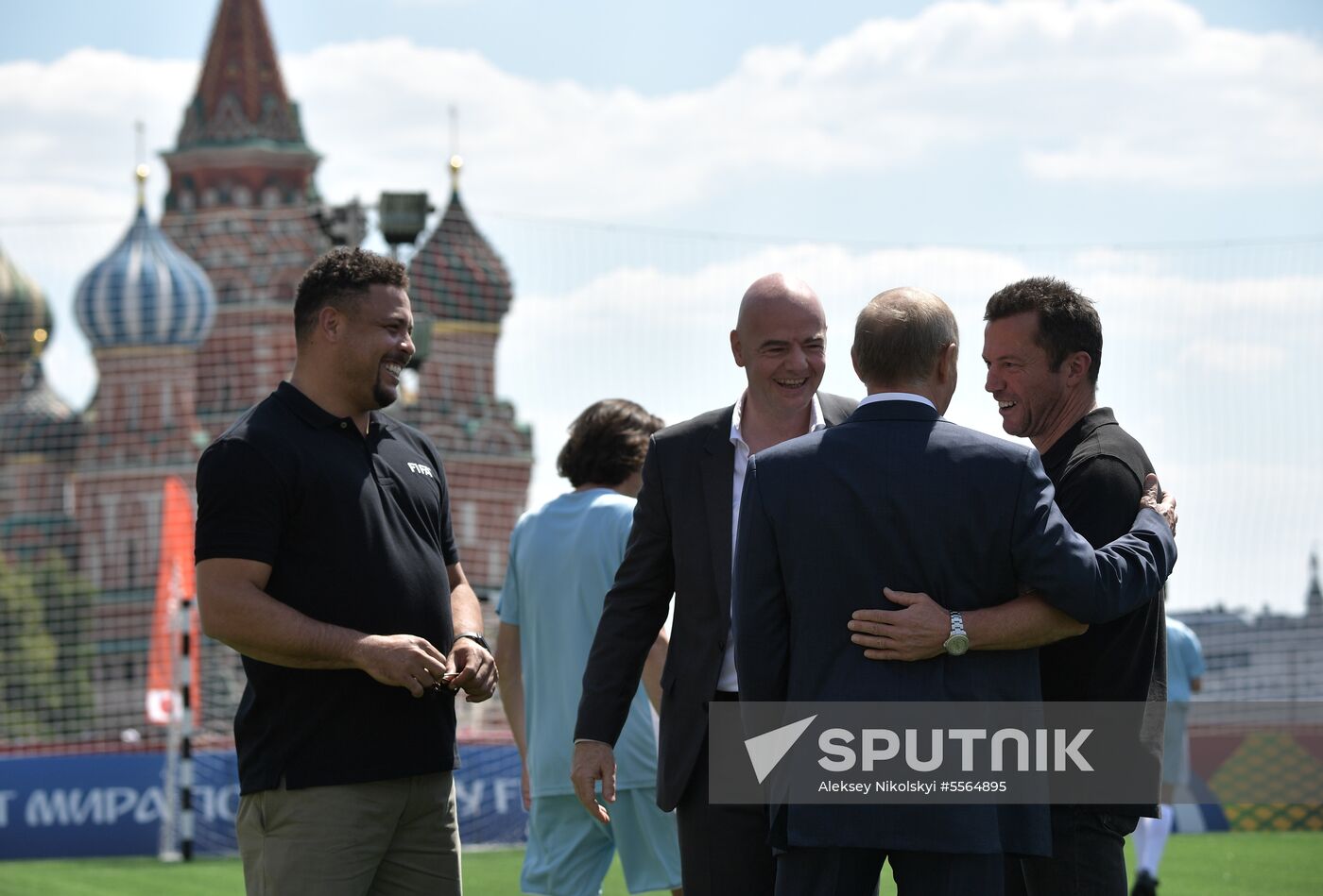 Russian President Vladimir Putin visits Football Park on Red Square