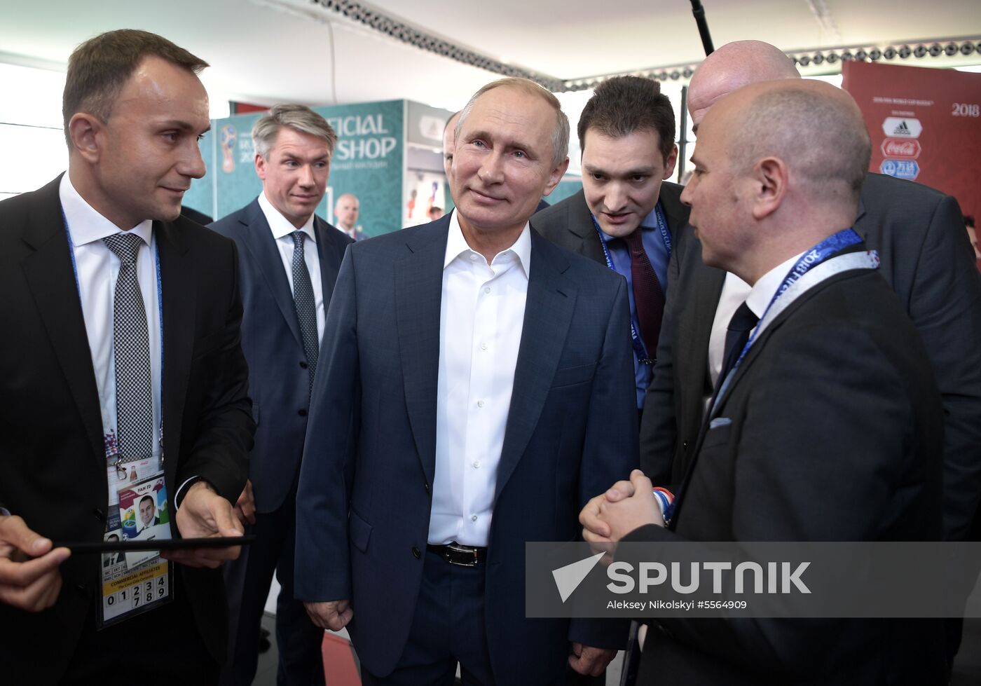 Russian President Vladimir Putin visits Football Park on Red Square