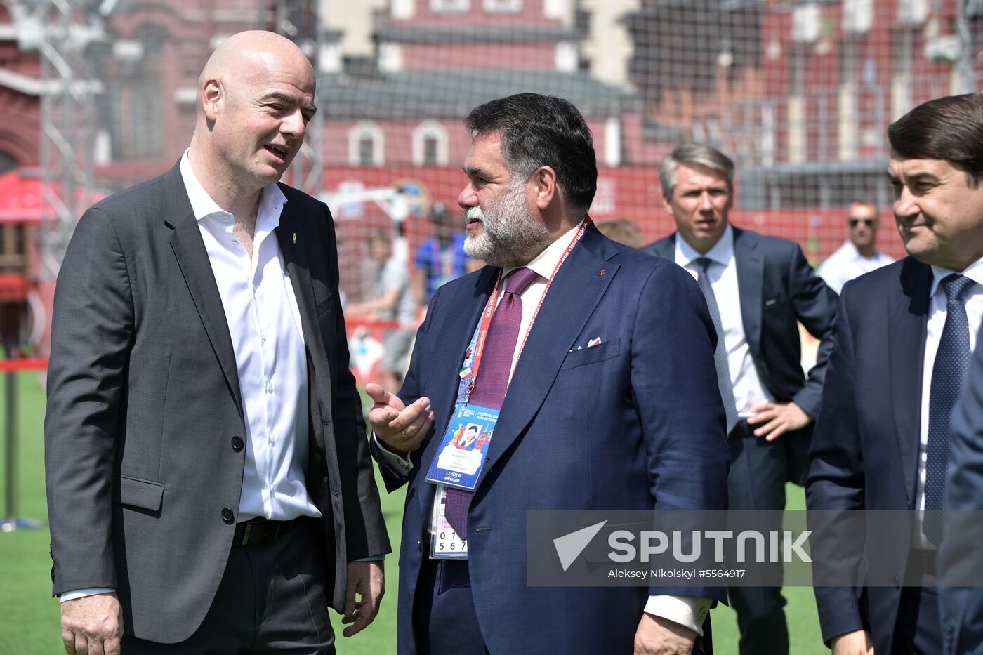 Russian President Vladimir Putin visits Football Park on Red Square