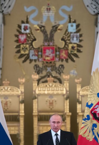 President Putin attends reception in honor of military graduates