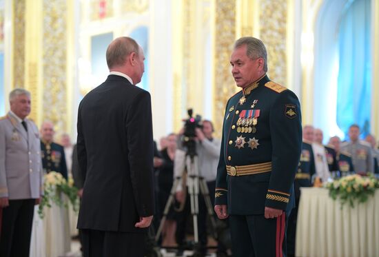 President Putin attends reception in honor of military graduates