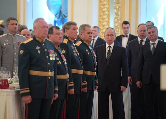 President Putin attends reception in honor of military graduates