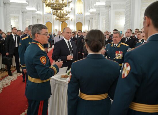 President Putin attends reception in honor of military graduates