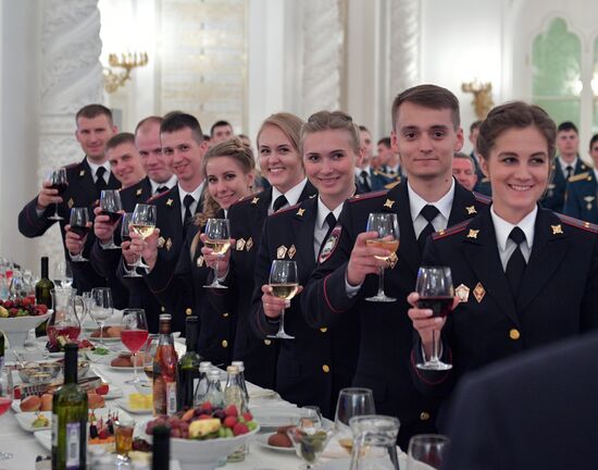 President Putin attends reception in honor of military graduates