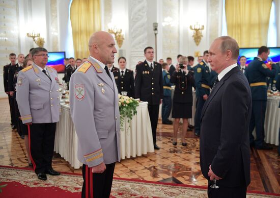 President Putin attends reception in honor of military graduates