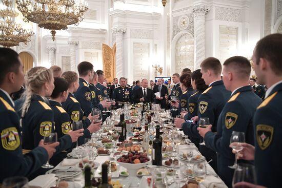 President Putin attends reception in honor of military graduates