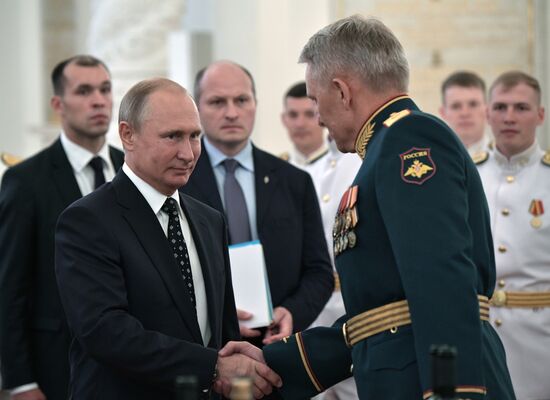 President Putin attends reception in honor of military graduates