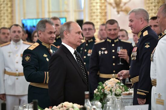 President Putin attends reception in honor of military graduates