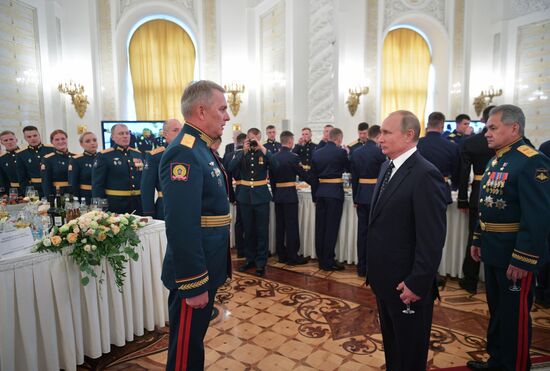 President Putin attends reception in honor of military graduates