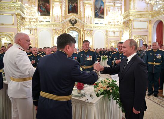 President Putin attends reception in honor of military graduates