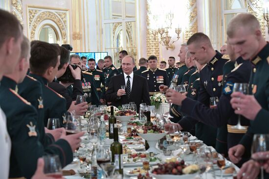President Putin attends reception in honor of military graduates