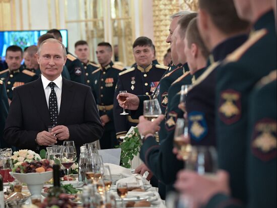 President Putin attends reception in honor of military graduates