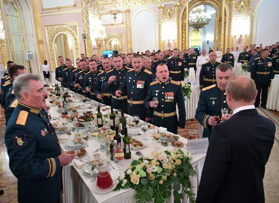 President Putin attends reception in honor of military graduates