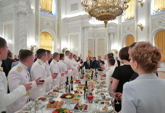 President Putin attends reception in honor of military graduates