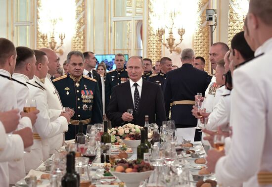 President Putin attends reception in honor of military graduates