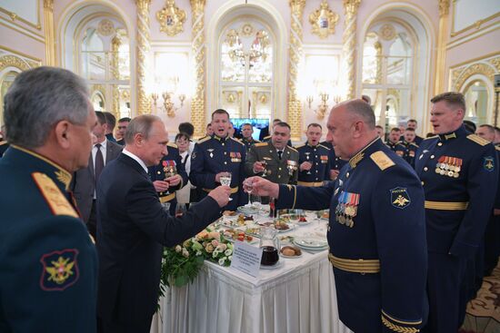 President Putin attends reception in honor of military graduates