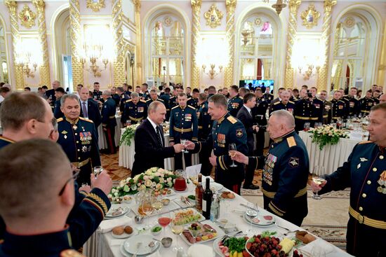 President Putin attends reception in honor of military graduates