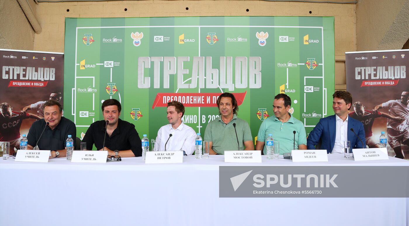 News conference with crew of film 'Streltsov'