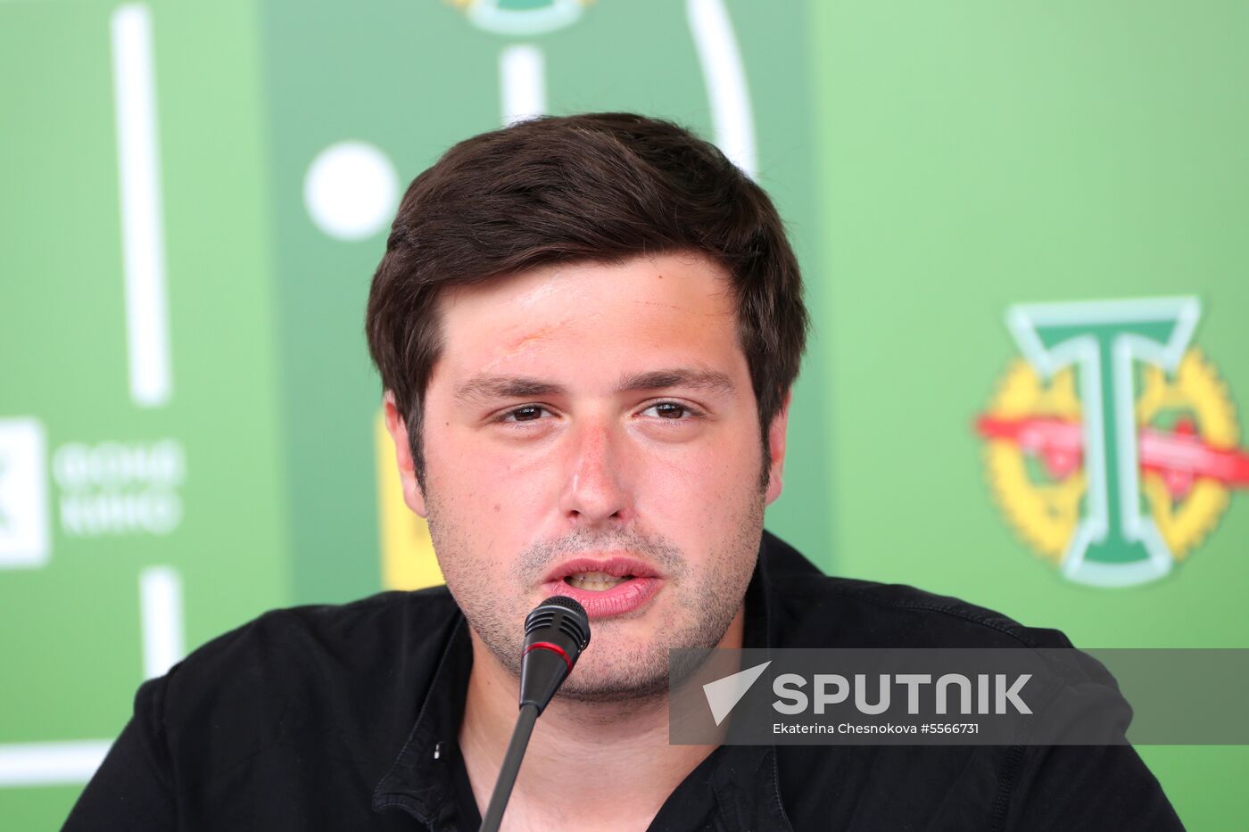 News conference with crew of film 'Streltsov'