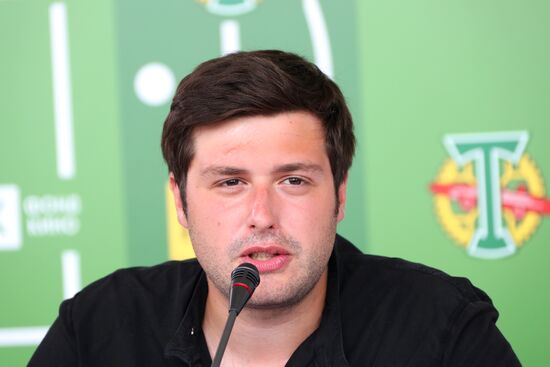 News conference with crew of film 'Streltsov'