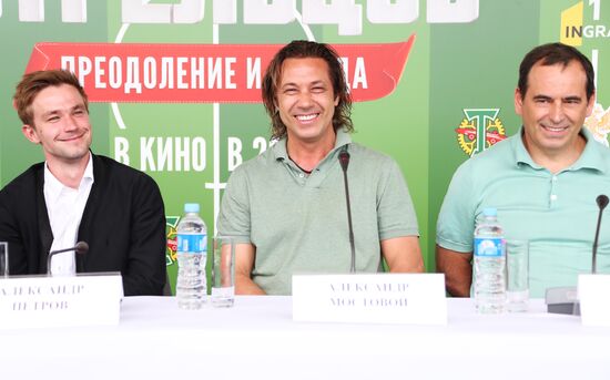 News conference with crew of film 'Streltsov'