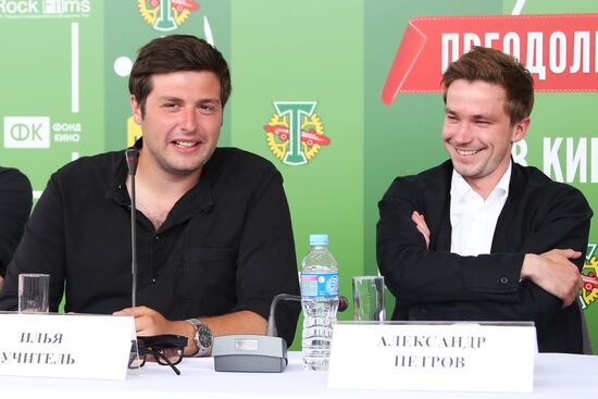 News conference with crew of film 'Streltsov'