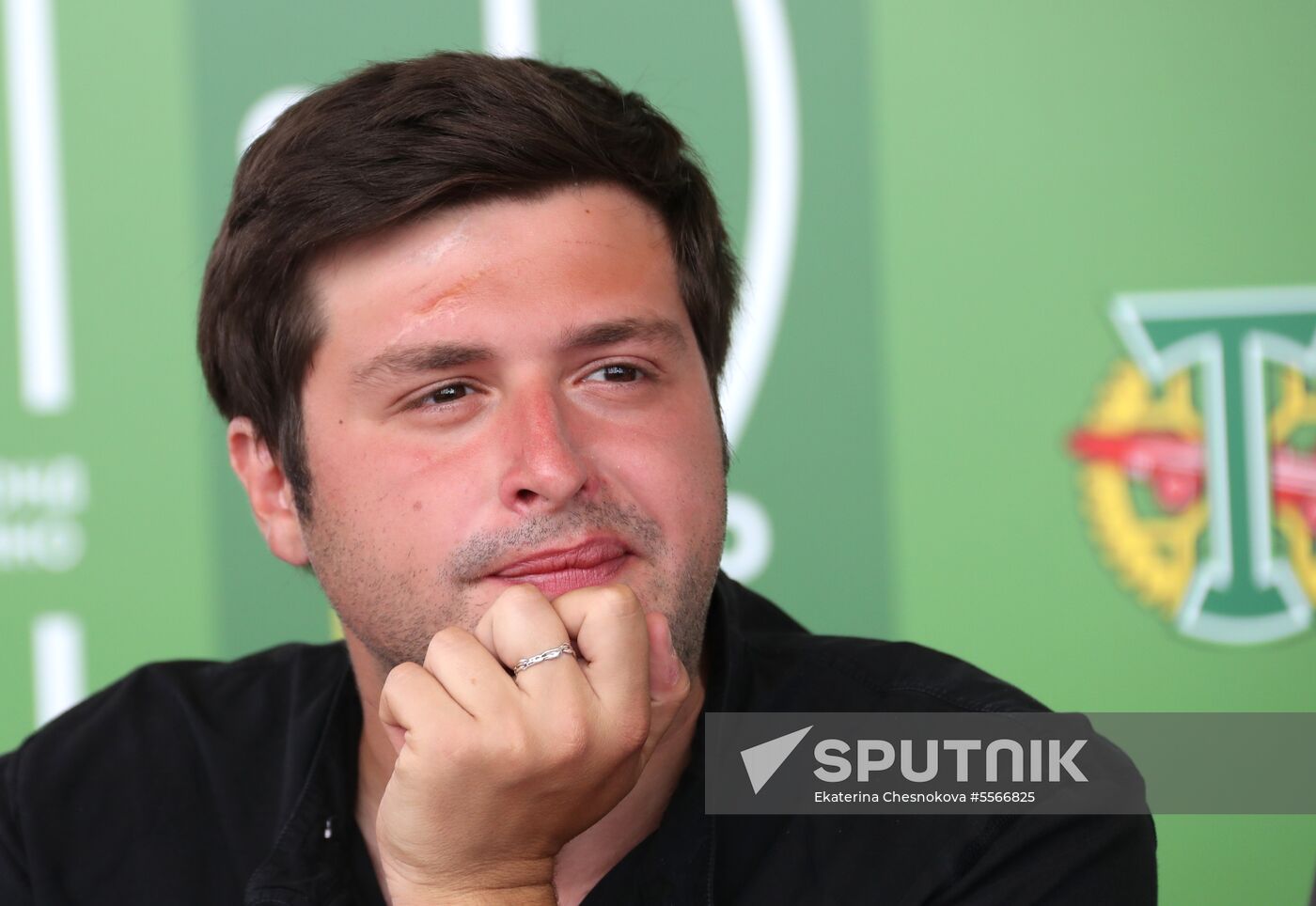 News conference with crew of film 'Streltsov'