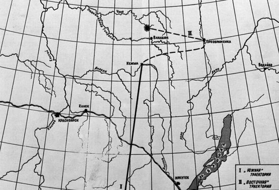 Tunguska Meteor event map