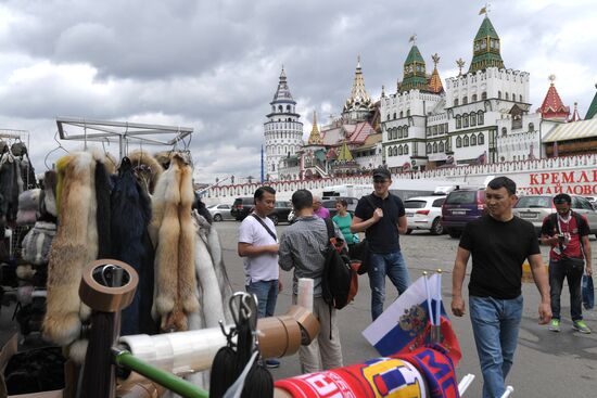 Souvenirs sold at Izmailovo Kremlin